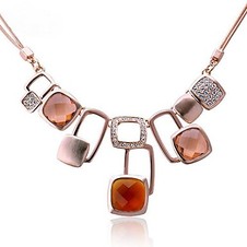 Collar Viennois ® Vintage Cubo Mágico geométrica Rose Swarovski