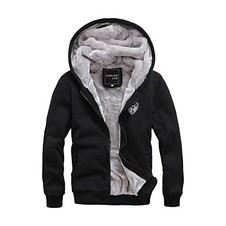 otoño e invierno nueva con engrosamiento de terciopelo con capucha con cremallera capa para caballero